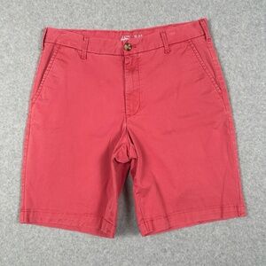IZOD Saltwater Mens Red Chino Shorts 32 Flat‎ Front Stretch Golf Preppy Casual